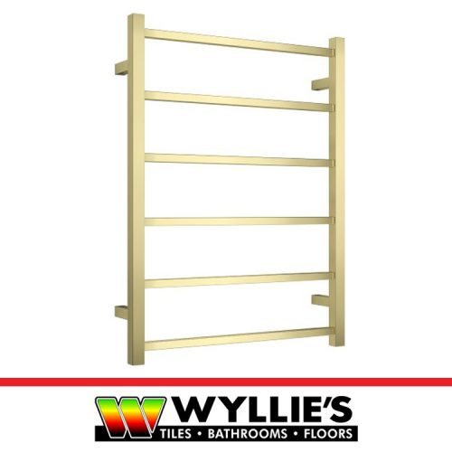 Wyllie Heated Towel Rail SQ Brushed Gold 800x600x110